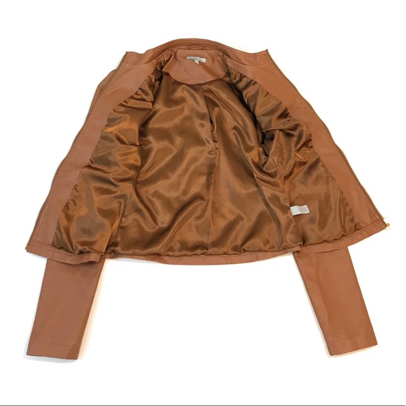 Slim Fit Stylish Faux Leather Moto Jacket Biker Motorcycle Coat - Picture 7 of 7